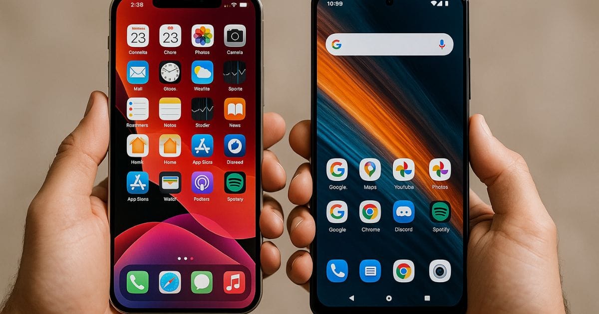android e iphone lado a lado